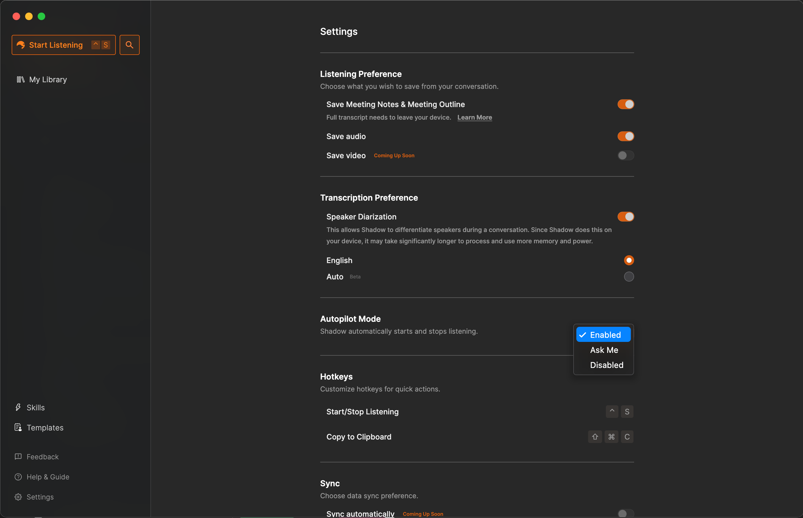 Relora Autopilot Mode activation interface